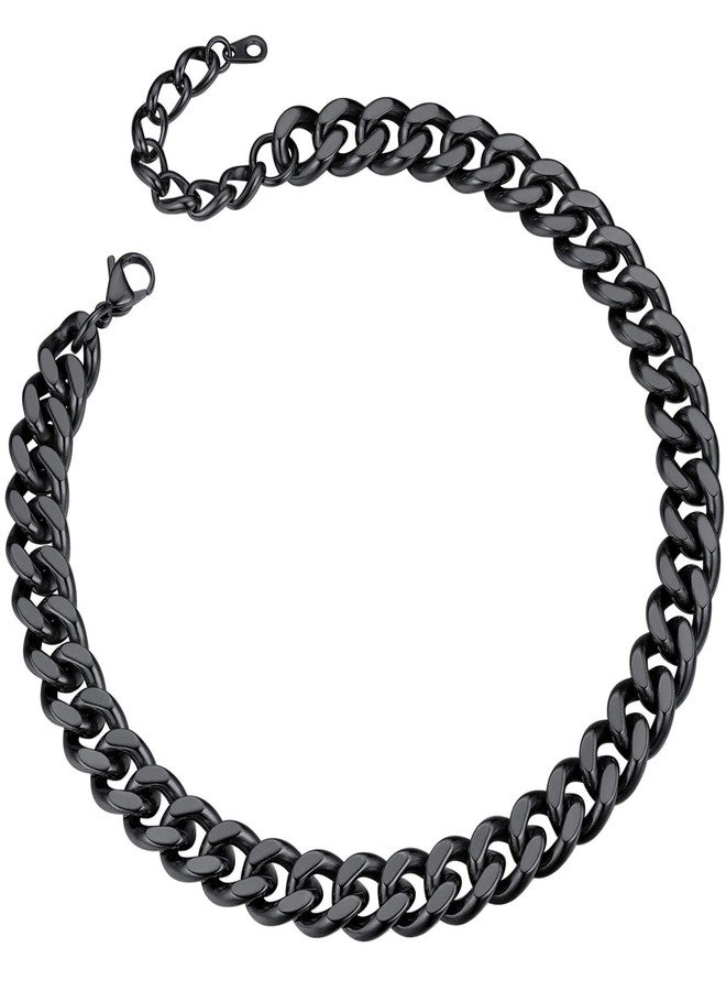 ChainsPro قلادة شوكر بسلسلة سوداء 12 مم و14 بوصة للنساء، قلادة بسلسلة سوداء كبيرة - Image 1